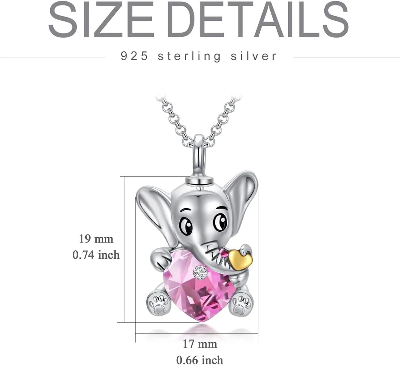 AOBOCO 925 Sterling Silver Elephant Urn Necklaces for Ashes Cremation Memorial Keepsake Jewelry Gifts for Women Girls