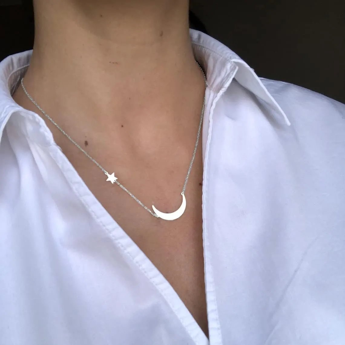 ASCOMY Dainty Gold Pendant Necklace 14k Gold Plated Delicate Tiny Love Heart Star CZ Leaf Pendant Necklace Simple Necklaces Everyday Jewelry for Women