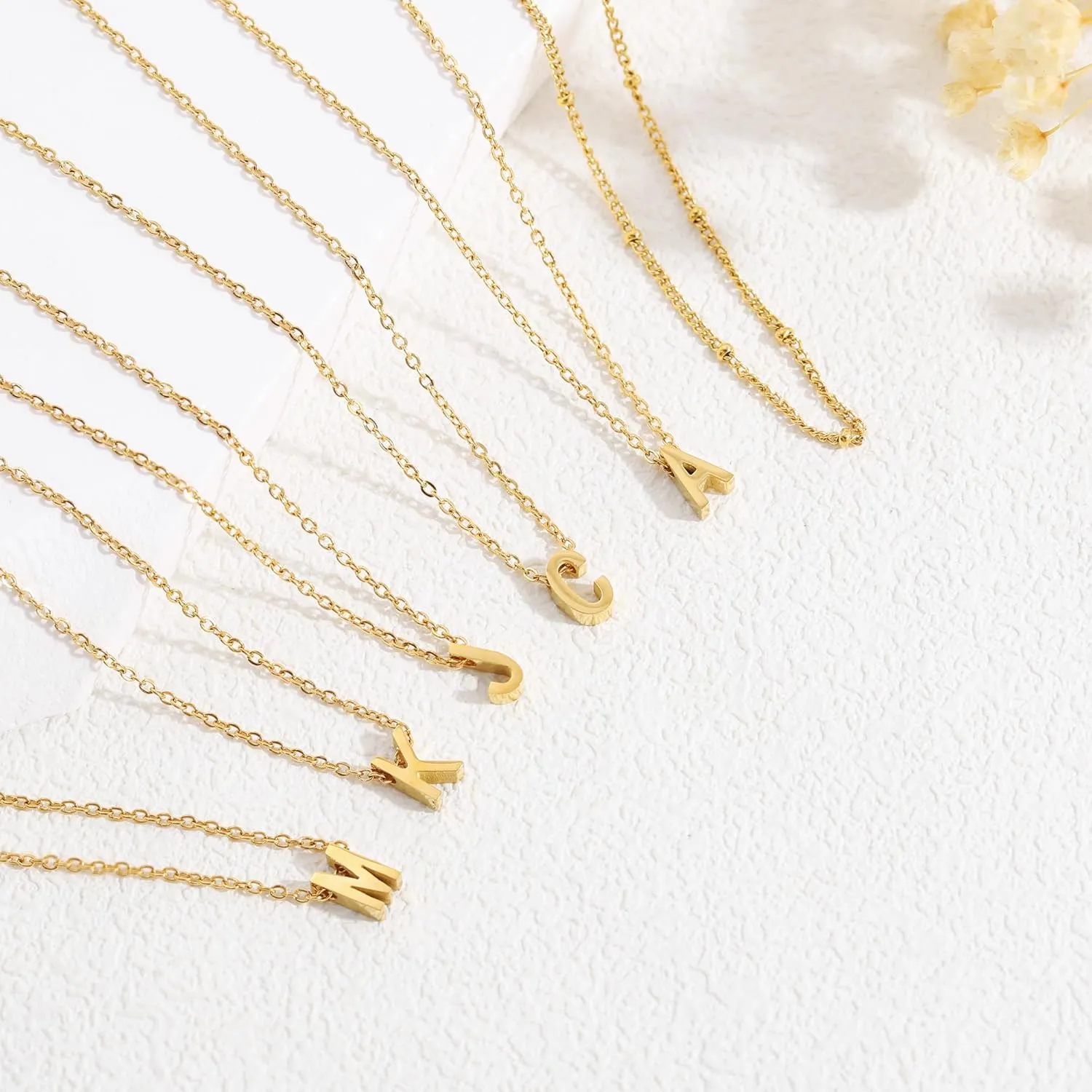 BAYLAY Initial Necklaces for Women - Dainty 18K Gold Filled Layered Initial Necklace Tiny A-Z Pendant Choker Necklace Trendy Cute Initial Letter Necklace Gold Jewelry Necklace for Women