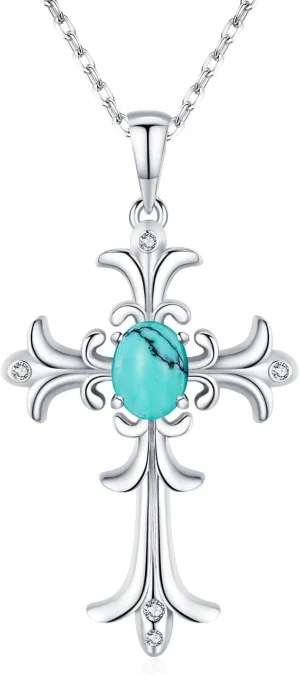 BDL Genuine Turquoise Jewelry for Women-925 Sterling Silver Pendant Necklaces Gifts for Her,Vintage Concert Festival Accessories for Anniversaries/Mother's Day/Christmas