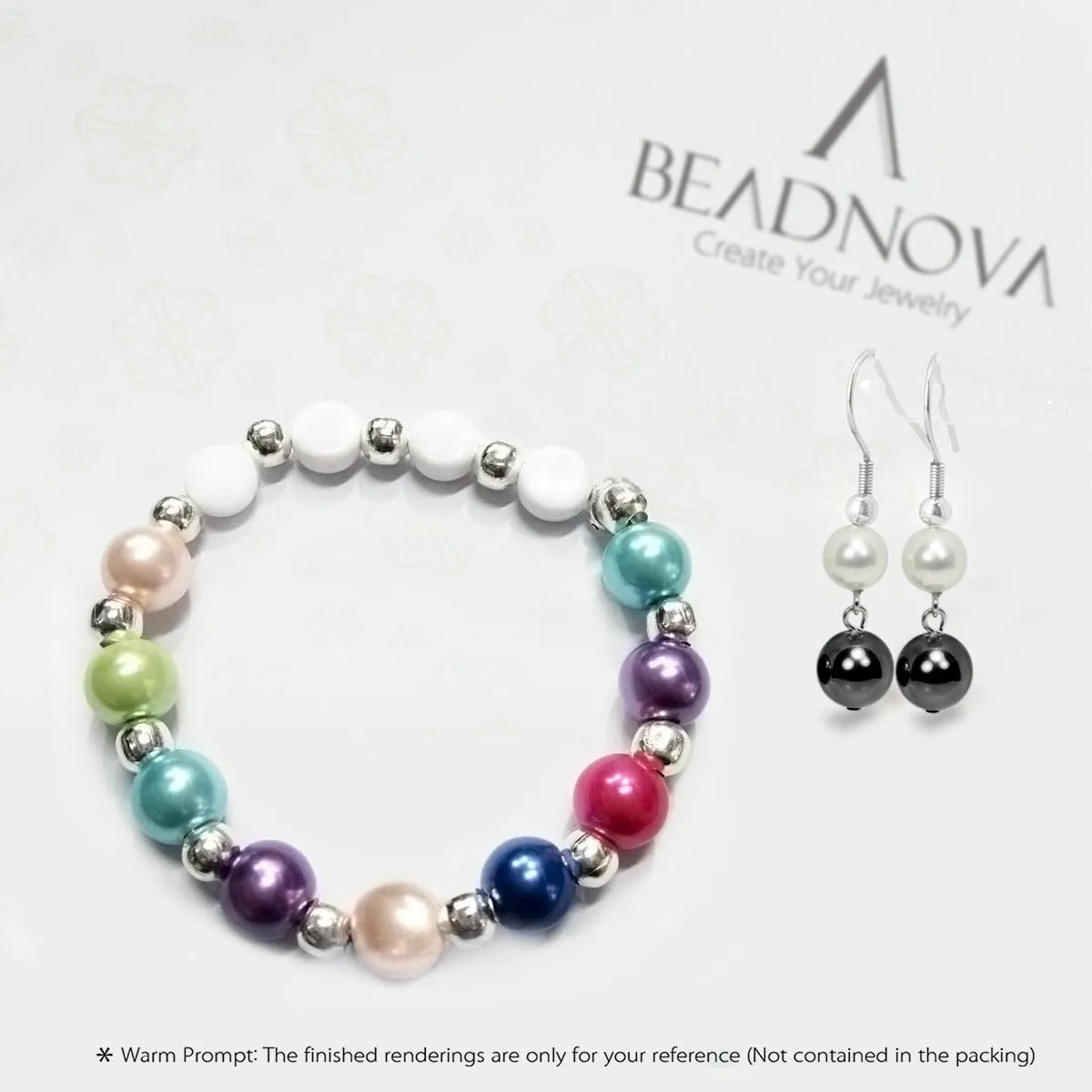 BEADNOVA Satin Pearls Beads for Crafts Tiny Loose Glass Imitation Pearls for Jewelry Making (4mm, 1000pcs, Multi Color)