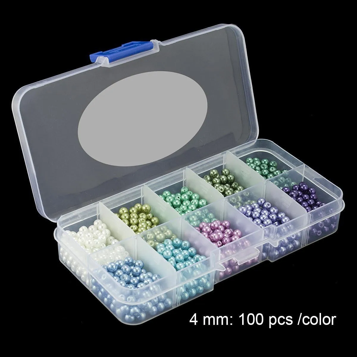 BEADNOVA Satin Pearls Beads for Crafts Tiny Loose Glass Imitation Pearls for Jewelry Making (4mm, 1000pcs, Multi Color)
