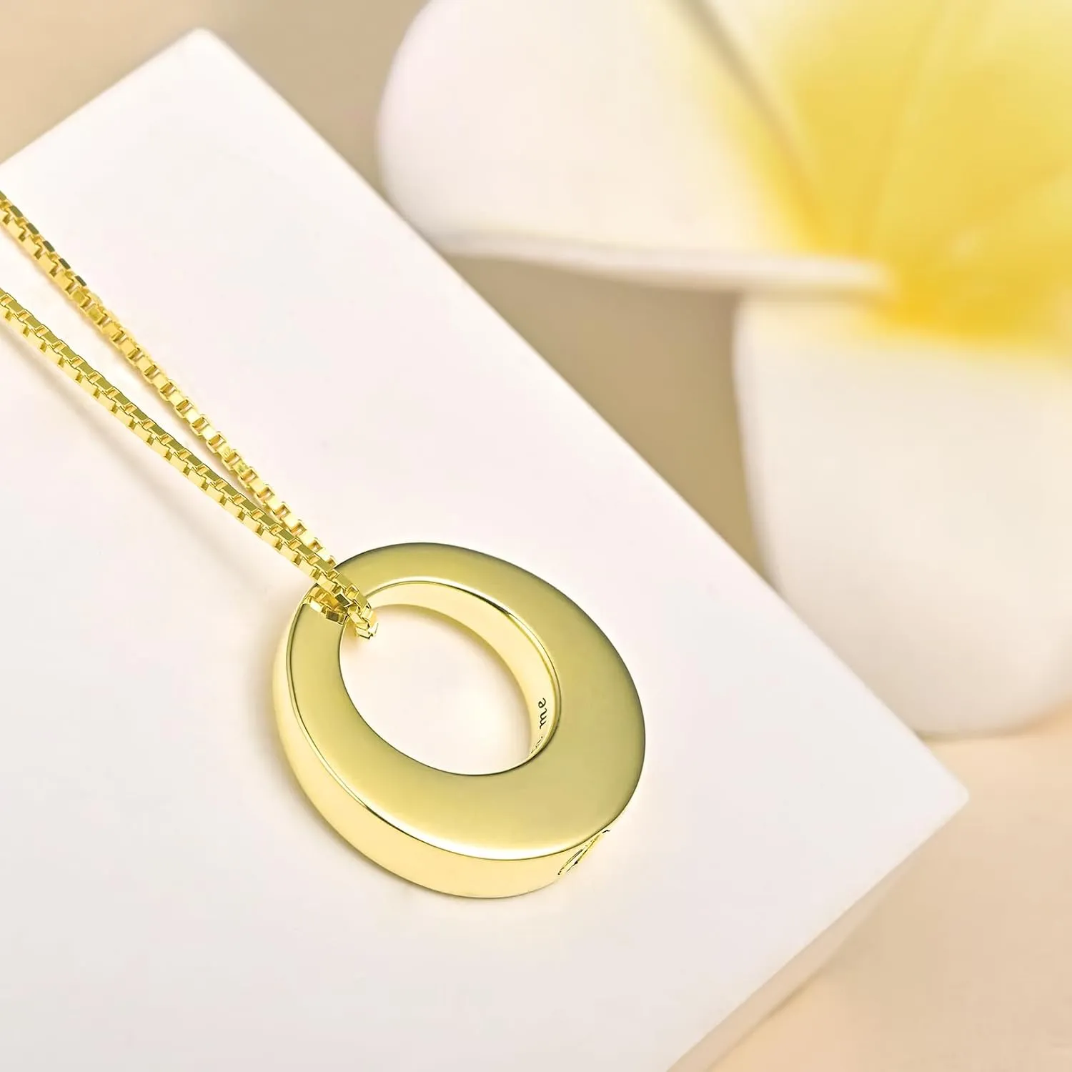 BEILIN Sterling Silver Circle of Life Eternity Memorial Urn Necklace Always with me Cremation Jewelry Pendant Necklaces for ashes