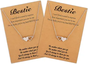 Best Friend Necklace Friendship Necklace for 2/3/4/5 Matching Heart BFF Necklaces Friendship Gifts for BFF Sisters Bestie