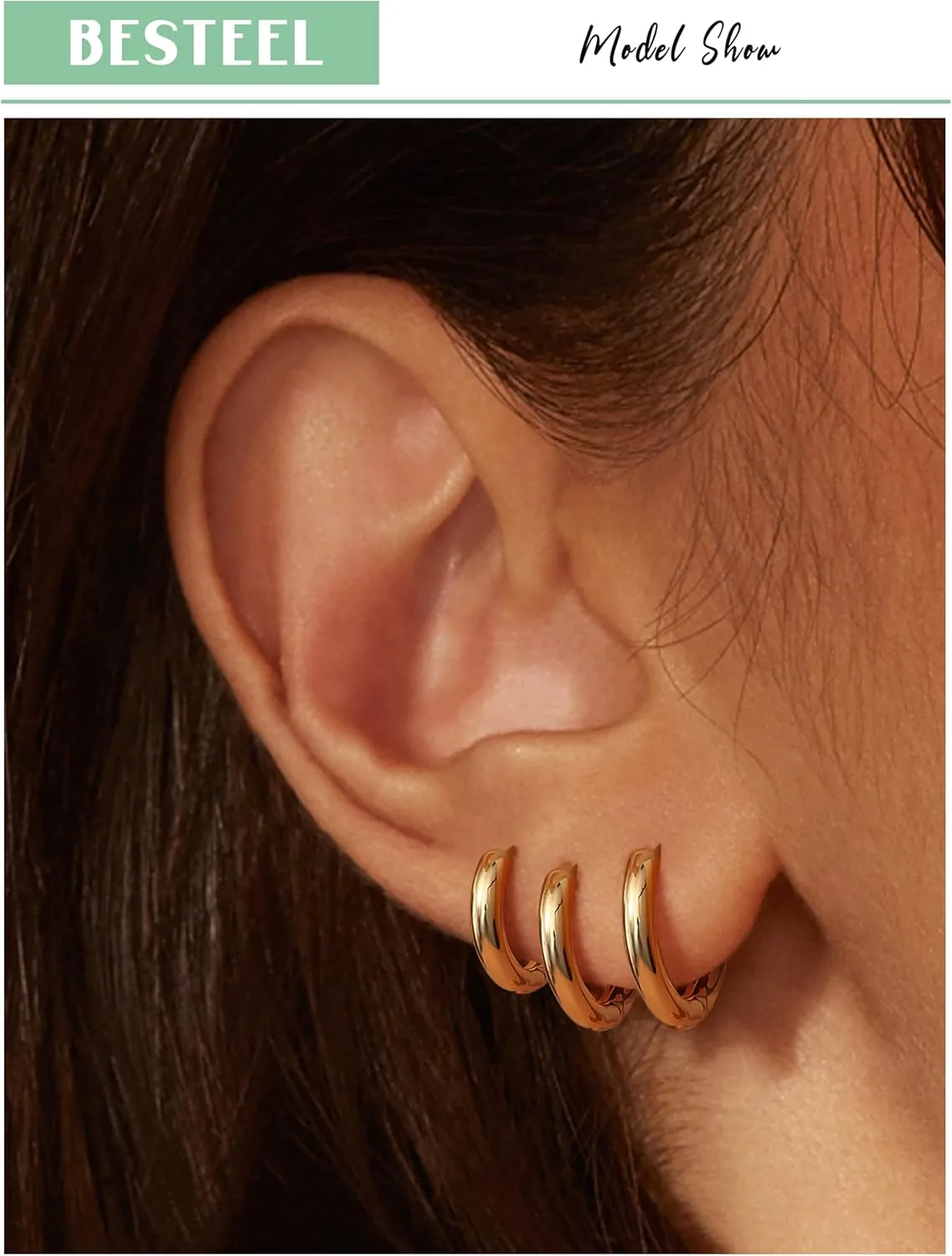 BESTEEL 5 Pairs Small Sterling Silver Hoop Earrings Set for Women Lightweight Tiny Huggie Hoops Silver Mini Cartilage Earrings Pack Hypoallergenic Ear Piercing