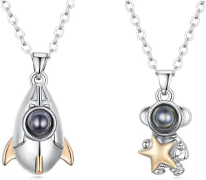 BISAER 925 Sterling Silver Heart Lock and Key Love Arrow Heart Pendant Necklace Cubic Zirconia Charm Adjustable Necklaces for Women