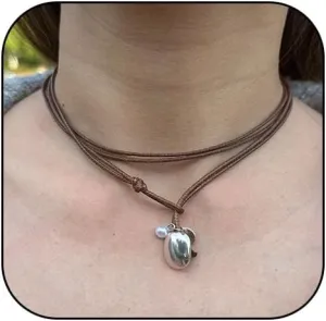 Black Choker Boho Choker Necklace Adjustable Layered Leather Choke Gothic Pendant Necklaces Jewelry Set for Women