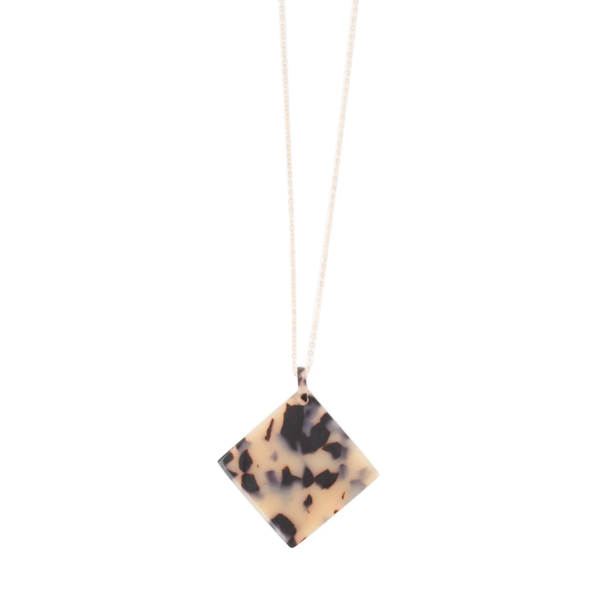 Blonde Tortoise Disc Necklace