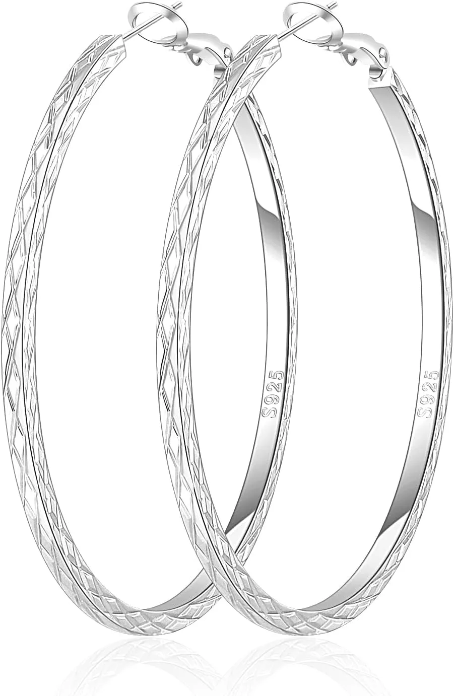 BMMYE Gold Hoop Earrings for Women Lightweight 14K Gold Plated Earrings Hypoallergenic Earrings Big Hoop Earrings for Women 40/50/60/70MM