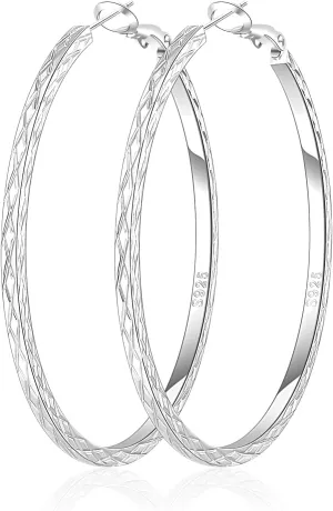 BMMYE Gold Hoop Earrings for Women Lightweight 14K Gold Plated Earrings Hypoallergenic Earrings Big Hoop Earrings for Women 40/50/60/70MM
