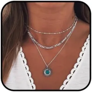 Boho Layered Necklace Gold Rhinestone Pendant Necklaces Butterfly Moon Choker Neck Jewelry Accessories for Women