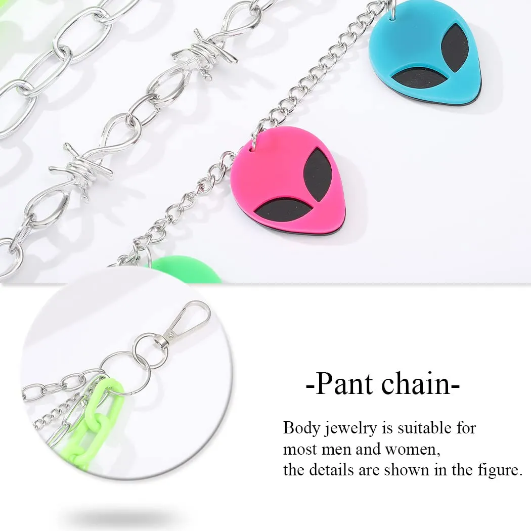 Bounzhi Acrylic Jean Chain Punk Wallet Rock Pocket Chain for Men and Women (B)