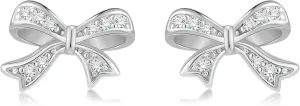 Bow Stud Earrings 925 Sterling Silver Bowknot Earrings 14K Gold Plated Bow Earrings for Women