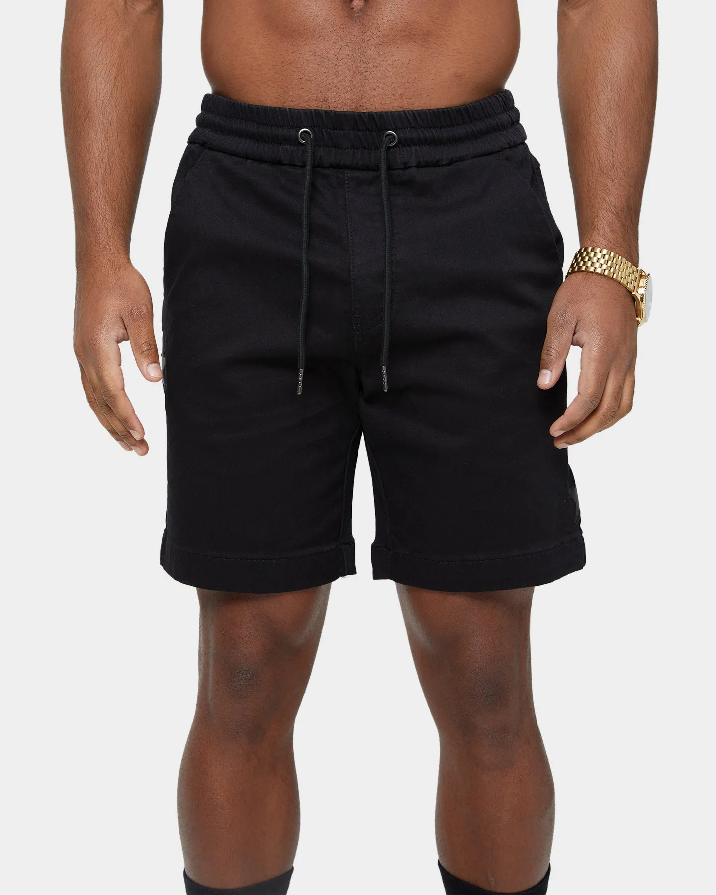 Carre Étoiles Denim Walk Shorts Black
