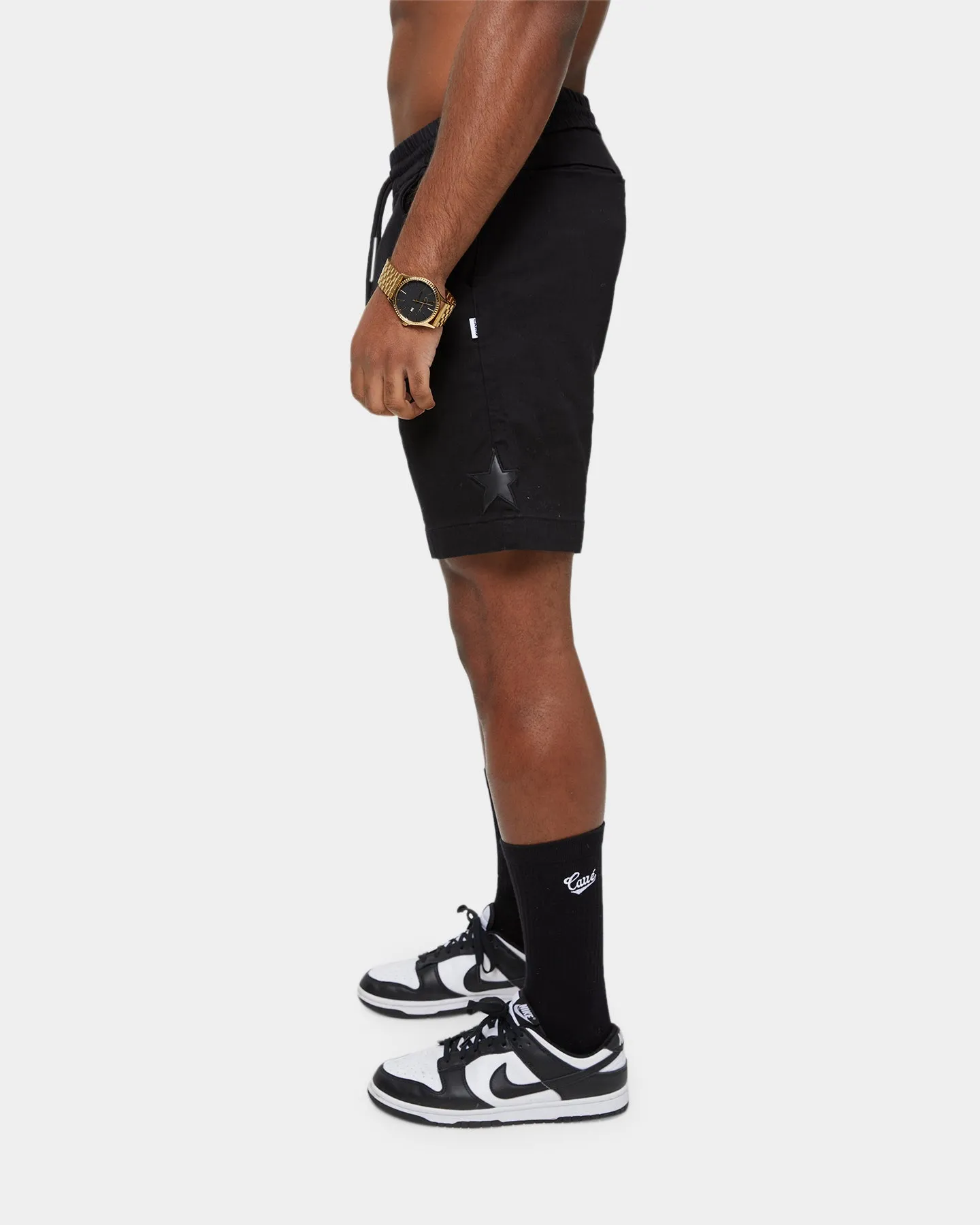 Carre Étoiles Denim Walk Shorts Black