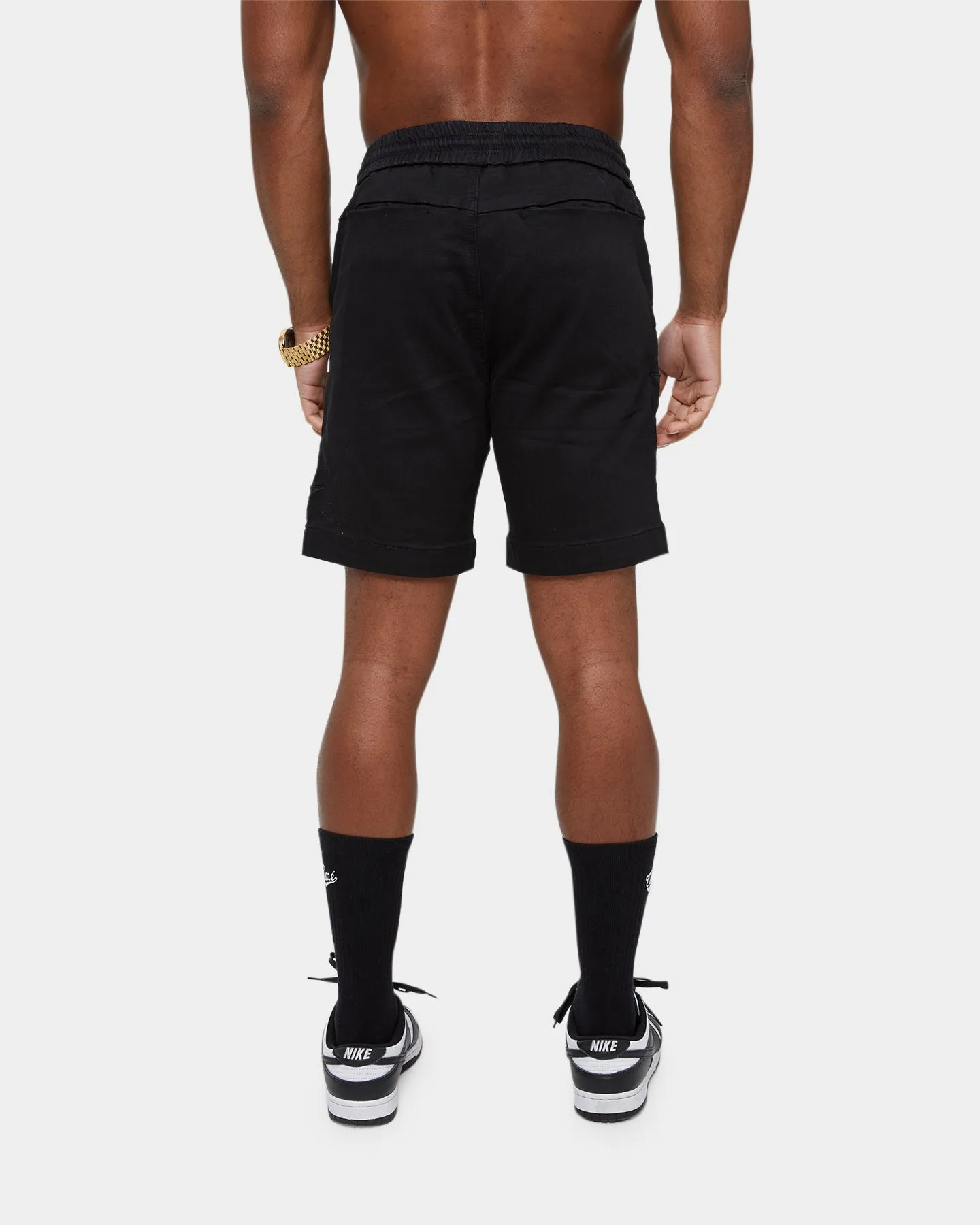 Carre Étoiles Denim Walk Shorts Black