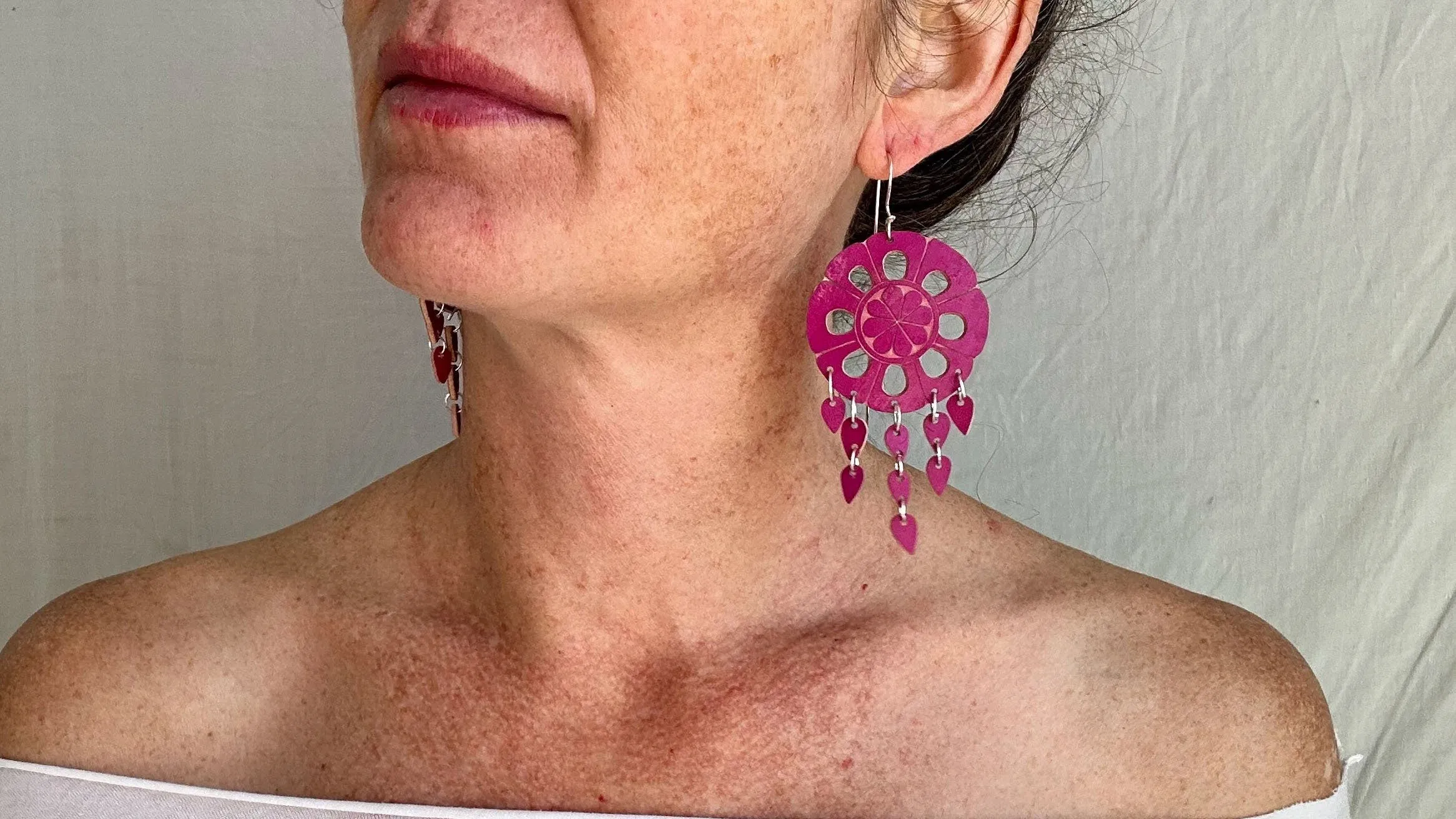 Carved Gourd Earrings. Sterling Silver. Oaxaca, Mexico. 0624