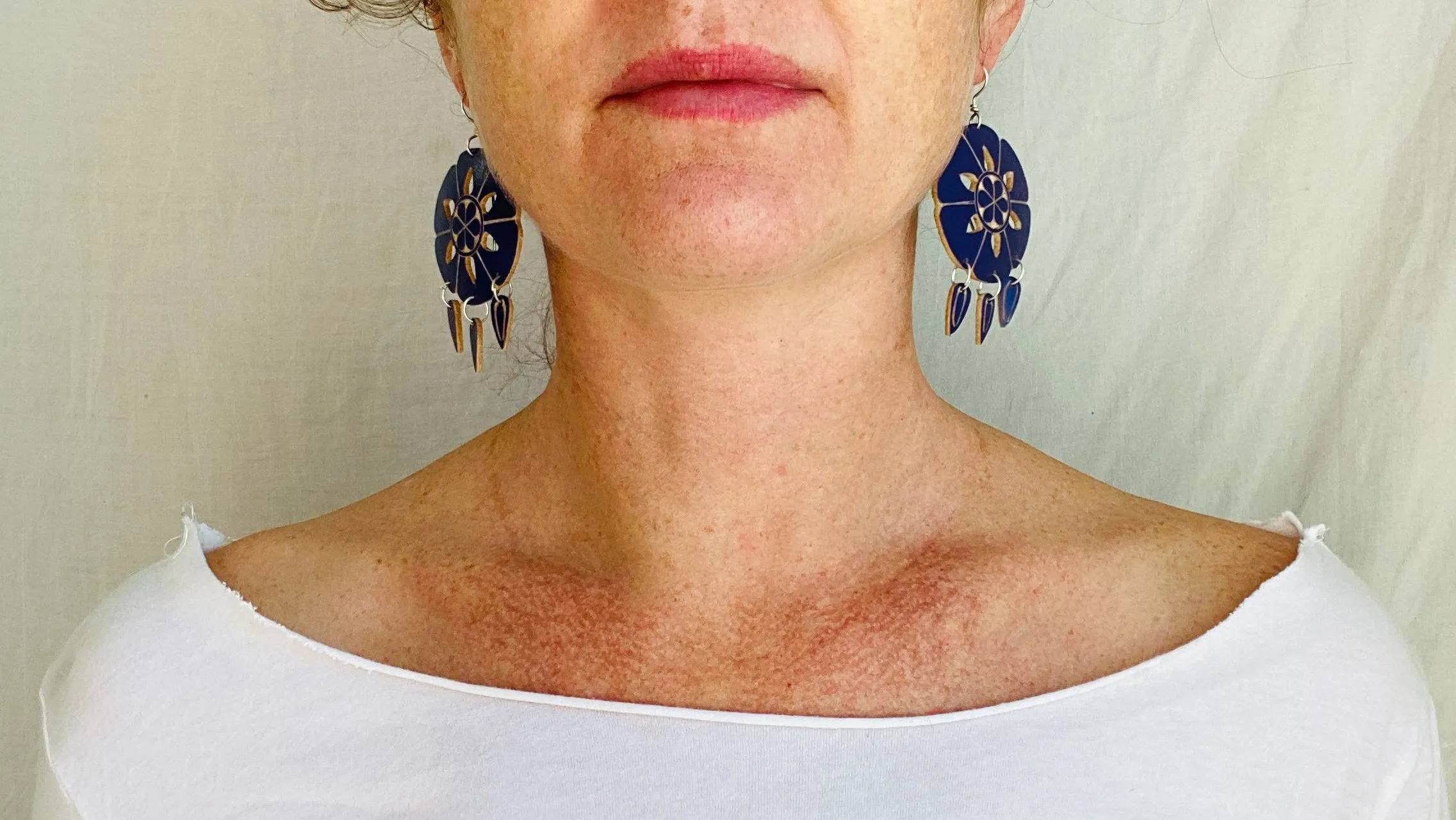 Carved Gourd Earrings. Sterling Silver. Oaxaca, Mexico. 0962