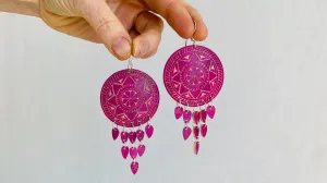 Carved Gourd Earrings. Sterling Silver. Oaxaca, Mexico. 1263