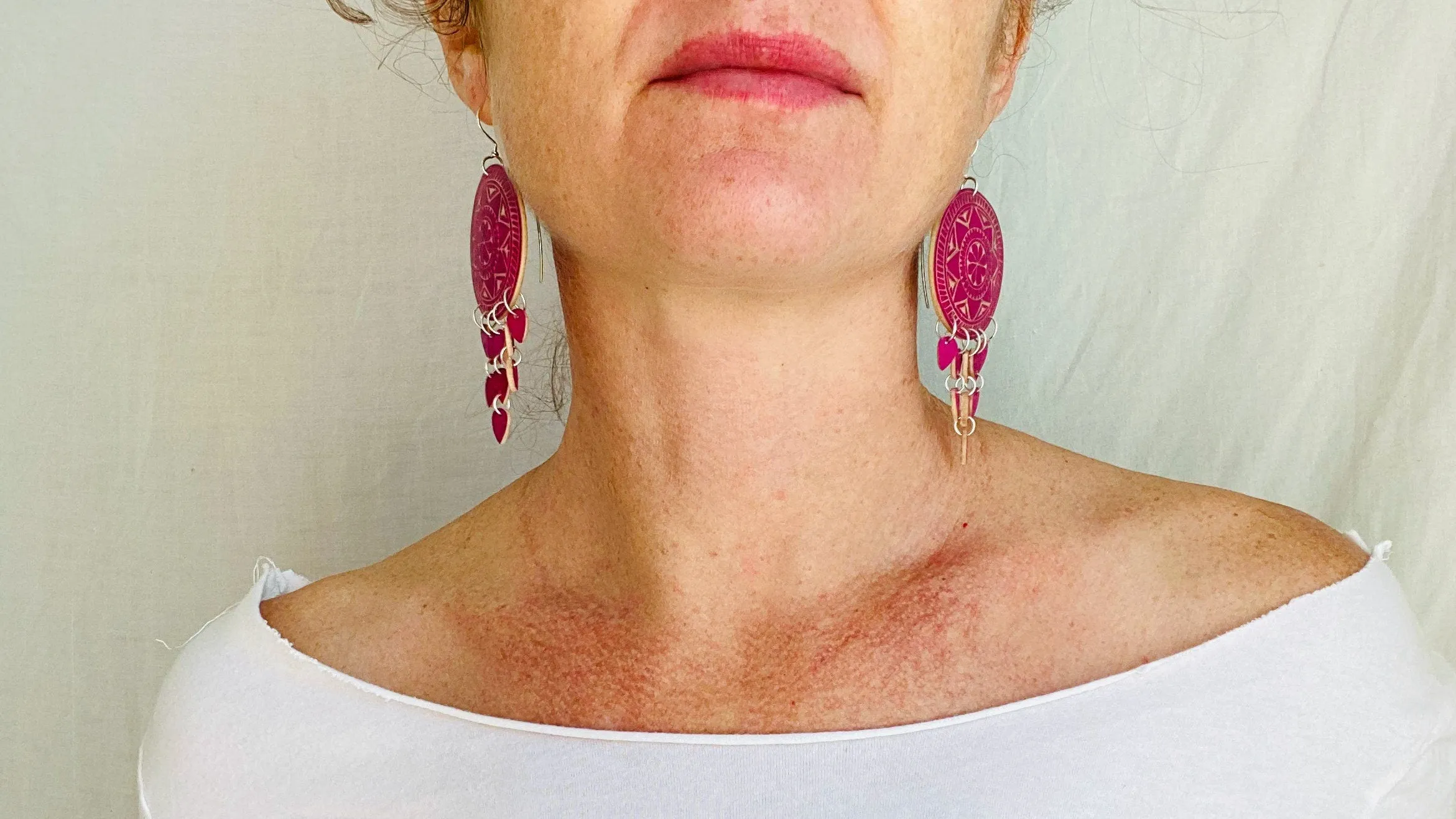 Carved Gourd Earrings. Sterling Silver. Oaxaca, Mexico. 1263