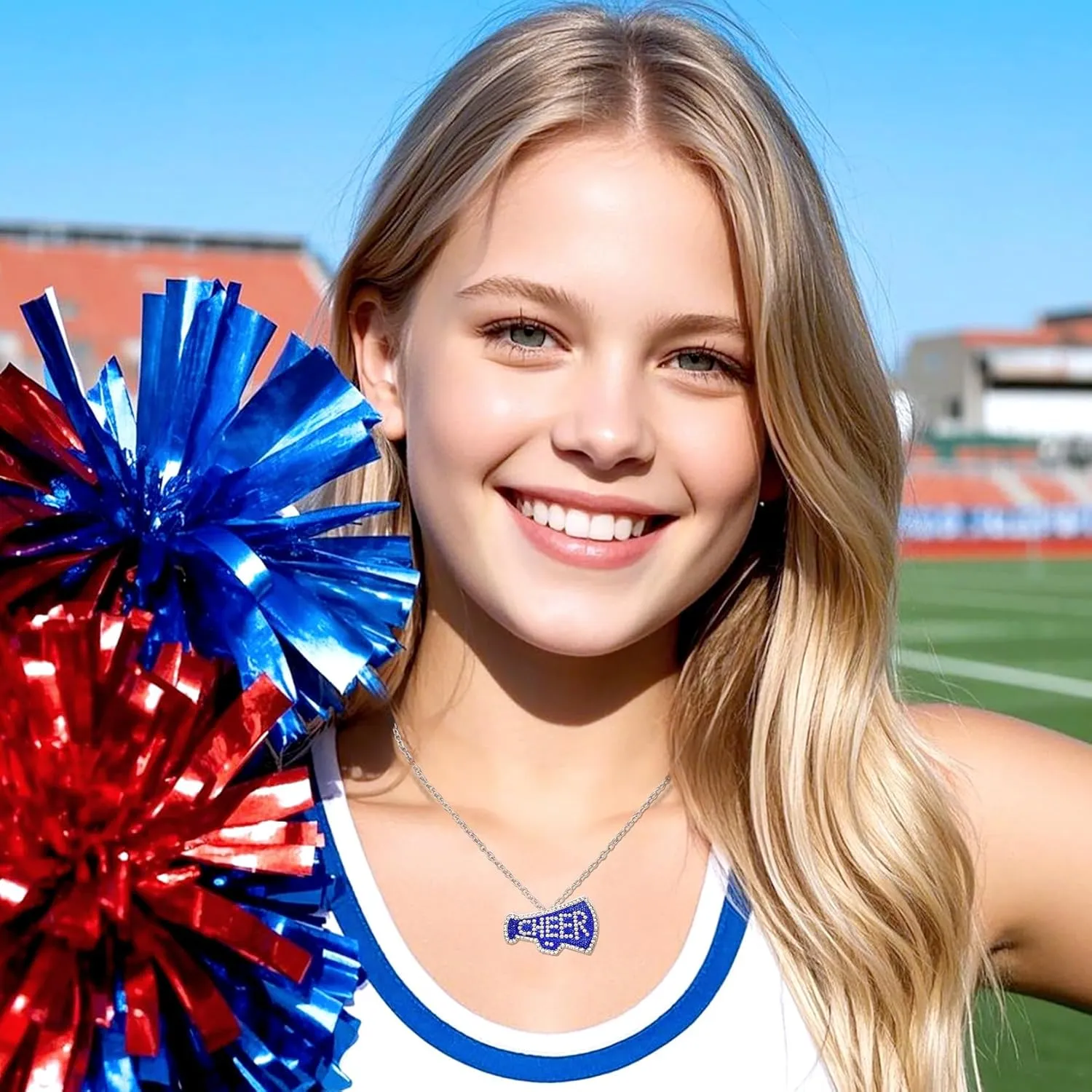 Cheer Necklaces for Teen Girls,Cheer Gifts for Girls,Cute Cheerleading Pendant Necklace Jewelry Birthday Christmas Gifts