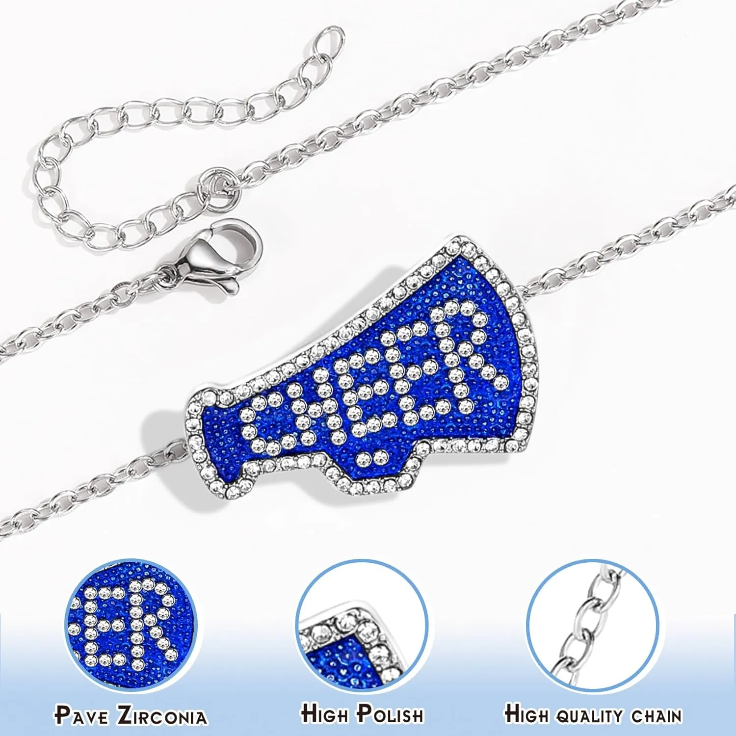 Cheer Necklaces for Teen Girls,Cheer Gifts for Girls,Cute Cheerleading Pendant Necklace Jewelry Birthday Christmas Gifts