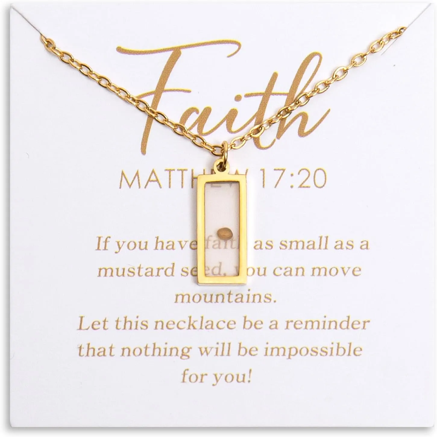 Christian Gifts Mustard Seed Necklace for Women,Move Mountains Shell Necklaces Christian Faith Jewelry for Women