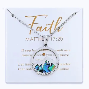 Christian Gifts Mustard Seed Necklace for Women,Move Mountains Shell Necklaces Christian Faith Jewelry for Women