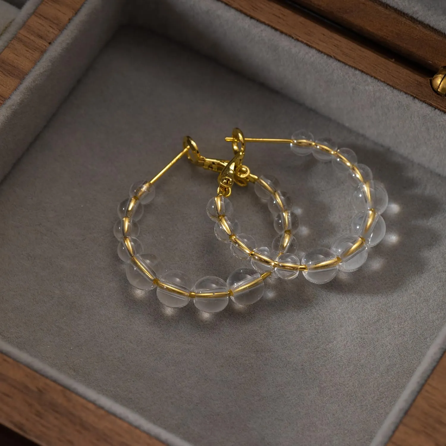 Clear Earrings for Women Tassel Threader Dangle Earrings Long Earrings Glass Earrings Heart Dangle Huggie Earrings Clear Hoop Earrings Prom Trendy Gifts