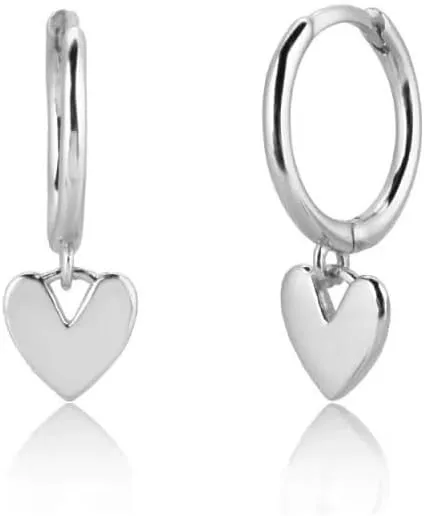 coadipress 14K Gold Plated Heart Hoop Earrings for Women Small Huggie Hoop with Cute Heart Tiny Earring Minimalist Jewelry