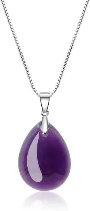 COAI 925 Sterling Silver Teardrop Crystal Necklace for Women, Teardrop Pendant for Women