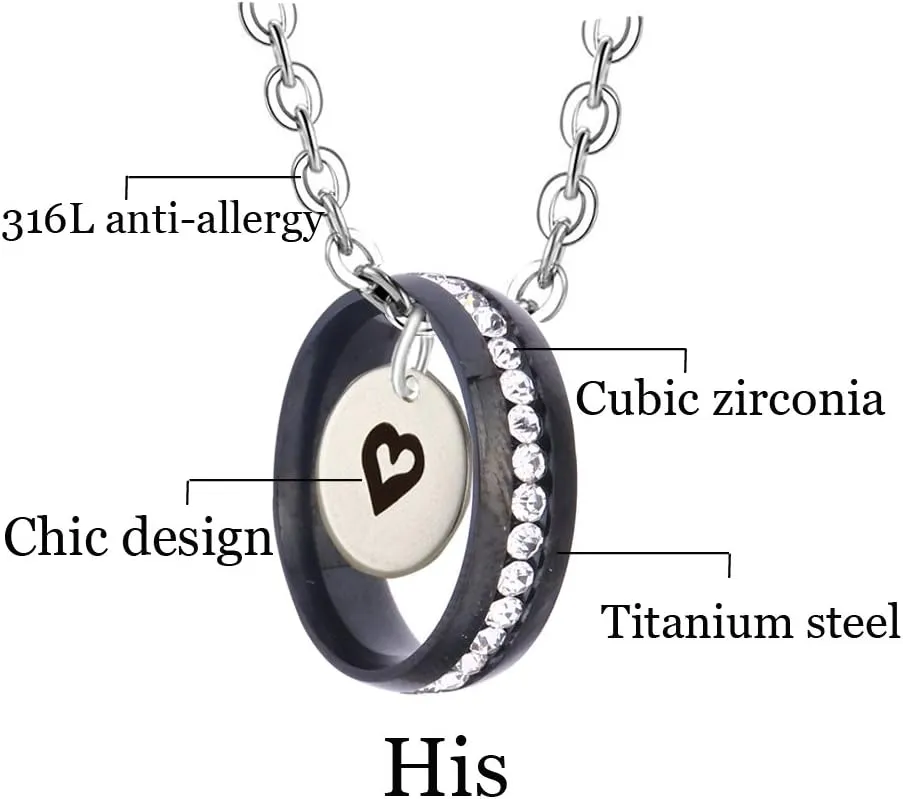 Couples Necklace Stainless Steel couples Necklace for Women Men King & Queen Relationship K & Q Matching Necklaces Puzzle Pendant