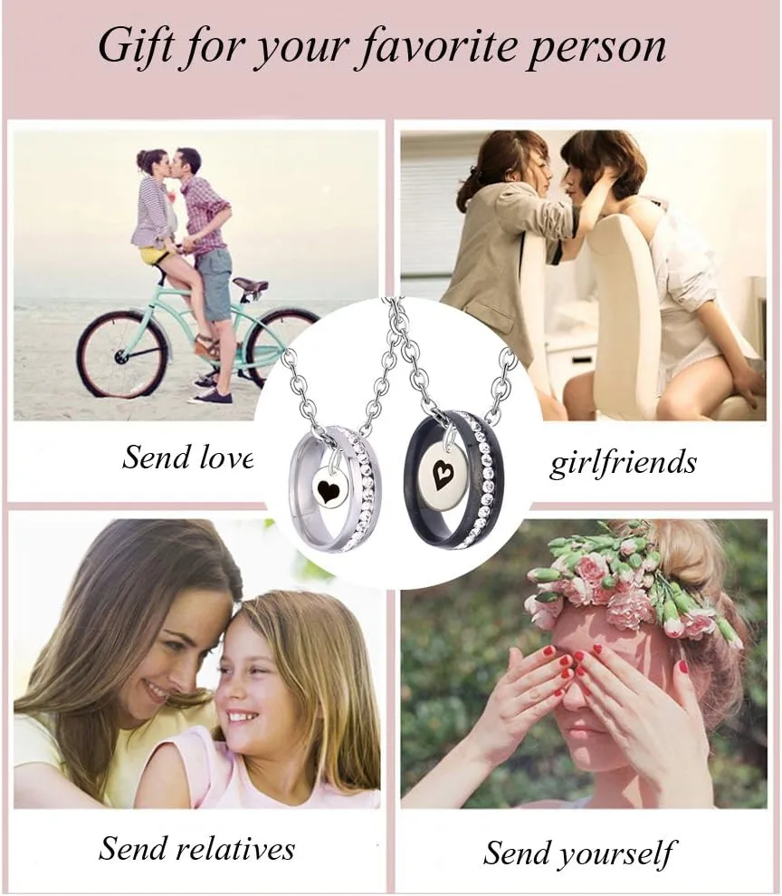 Couples Necklace Stainless Steel couples Necklace for Women Men King & Queen Relationship K & Q Matching Necklaces Puzzle Pendant