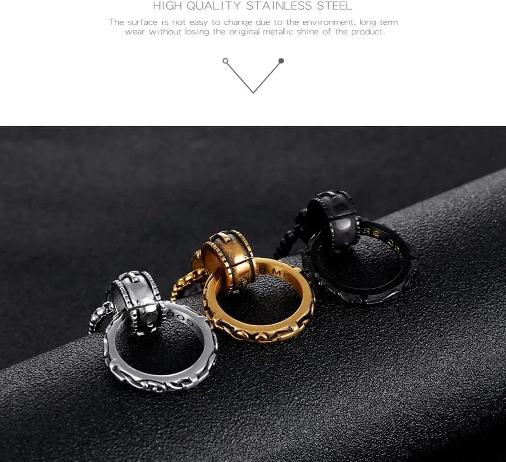 Cross Eternal Ring Pendant Necklace Stainless Steel Pendant Necklace for Men Women Best Friend Necklaces