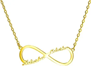 Custom Name Infinity Necklace Stainless Steel Cable Chain Gold/Silver/Rose Gold Pendant Necklaces for Women Girl Teen