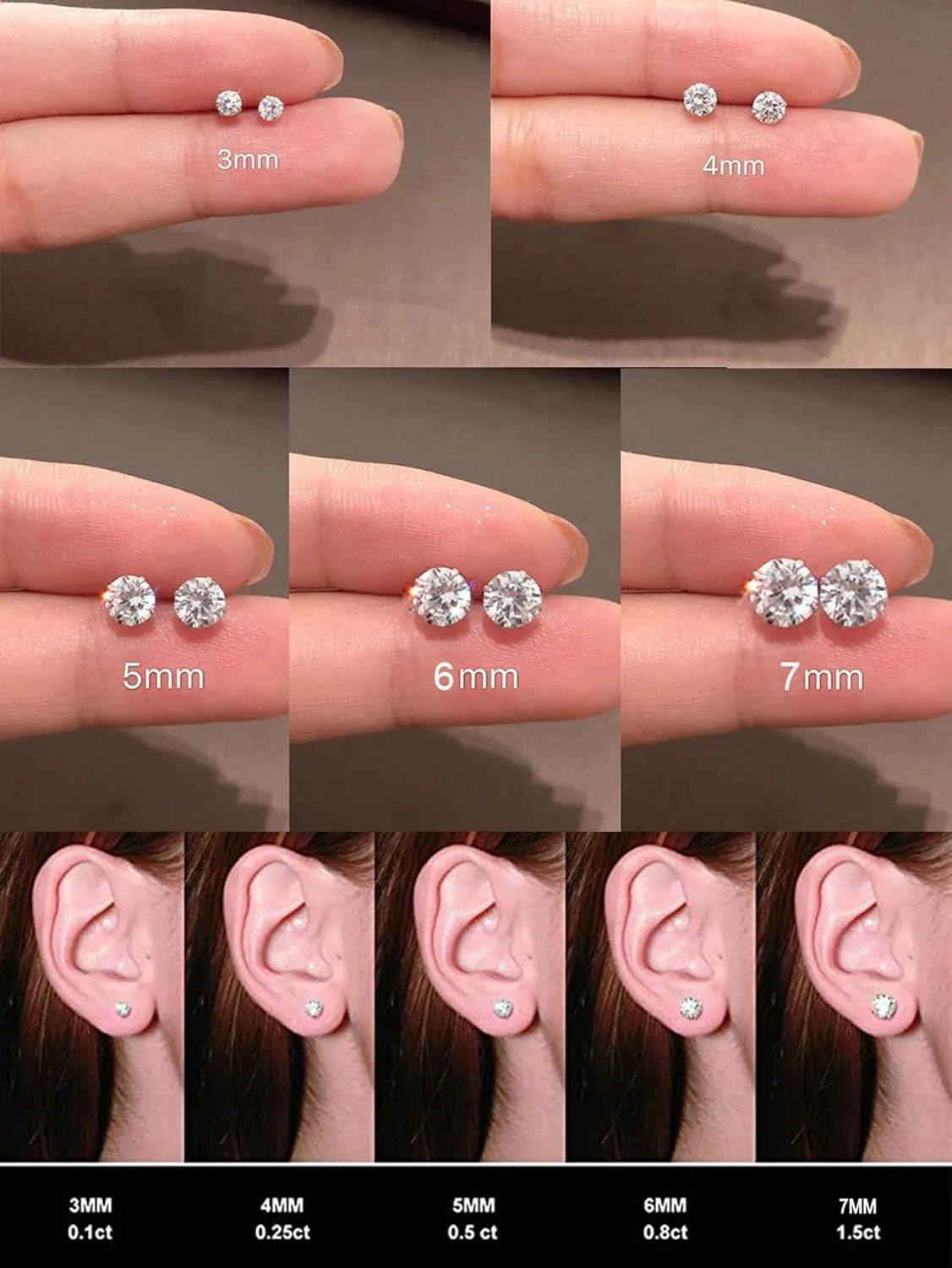 Dainty 8 Pairs Surgical Stainless Steel Earrings 14K Gold Plated Hoop Earrings CZ Stud Earrings for Women Men Lightweight Hypoallergenic Earrings Sets for Multiple Piercing,Suitable for Cartilage,Helix,Lobe,First Hole,Second Hole,Third Hole