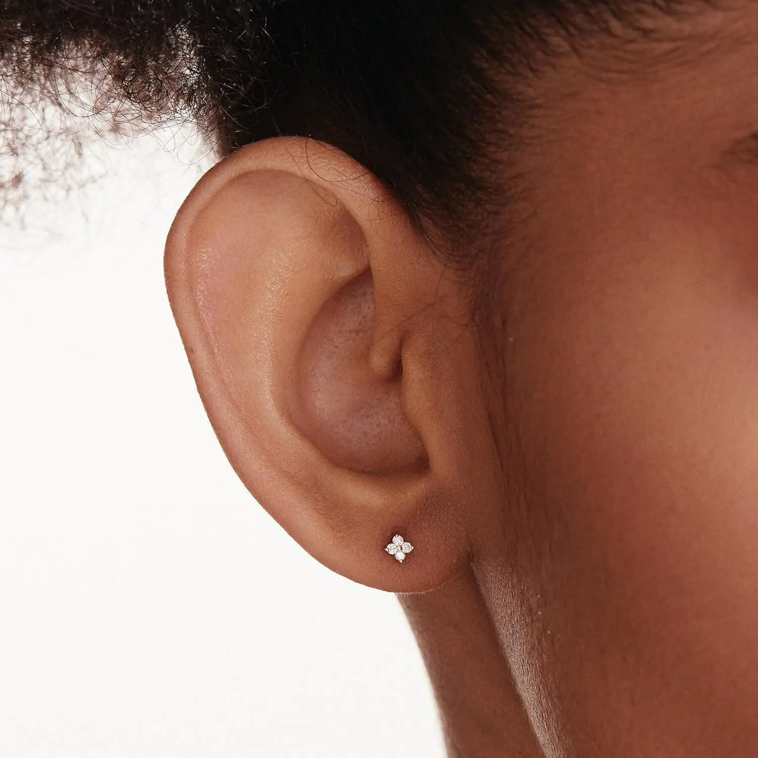 Dainty Flat Back Stud Earrings for Women 14K Gold Plated CZ Small Flatback Stud Earrings, Hypoallergenic Cartilage Tragus Piercing Screw Back Earrings for Women Trendy Gold Jewelry