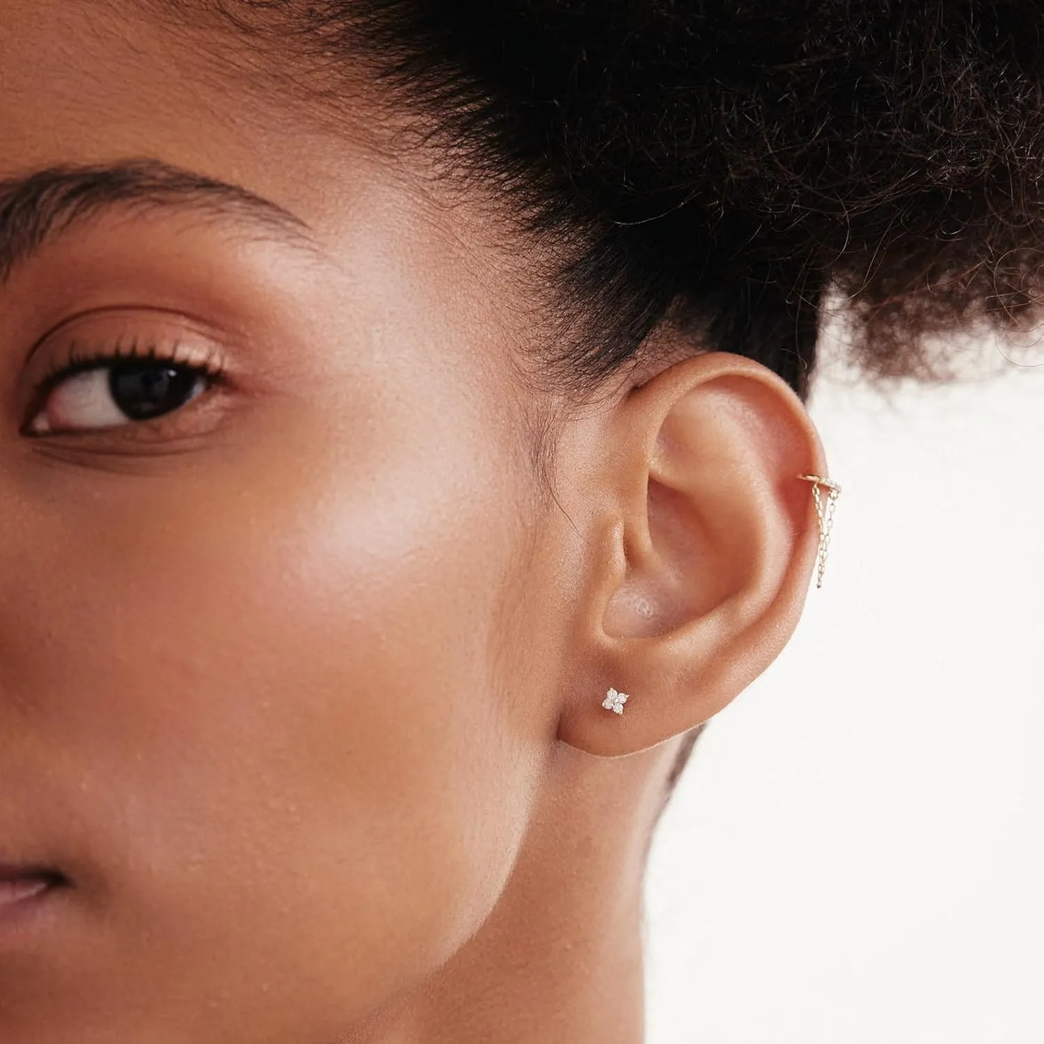 Dainty Flat Back Stud Earrings for Women 14K Gold Plated CZ Small Flatback Stud Earrings, Hypoallergenic Cartilage Tragus Piercing Screw Back Earrings for Women Trendy Gold Jewelry