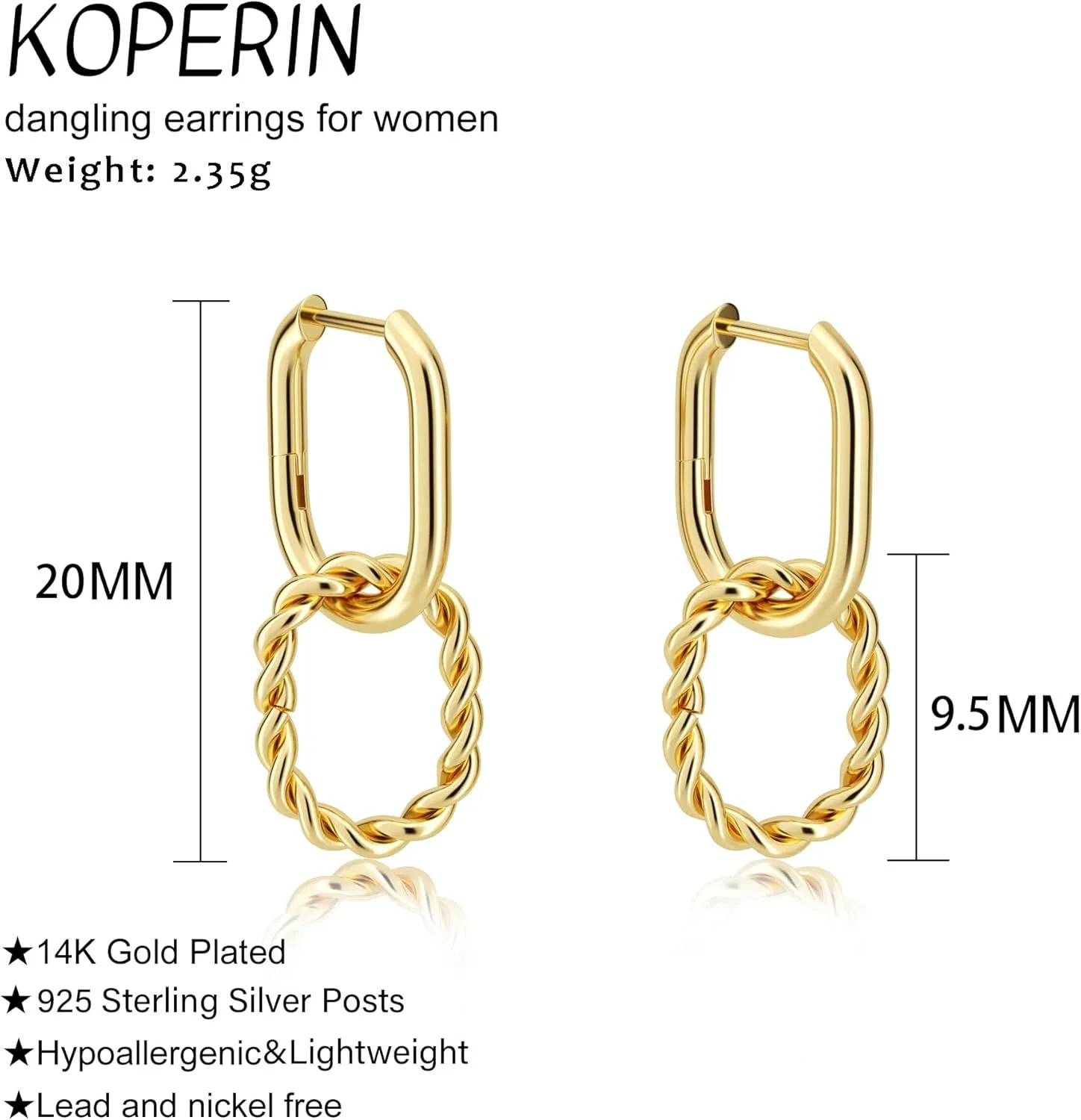 Dainty Small Hoop Earrings for Women -Trendy 14K Gold/Silver Plated Hypoallergenic Lightweight Huggie Earring Double Hoops Earrings for Women Fashion