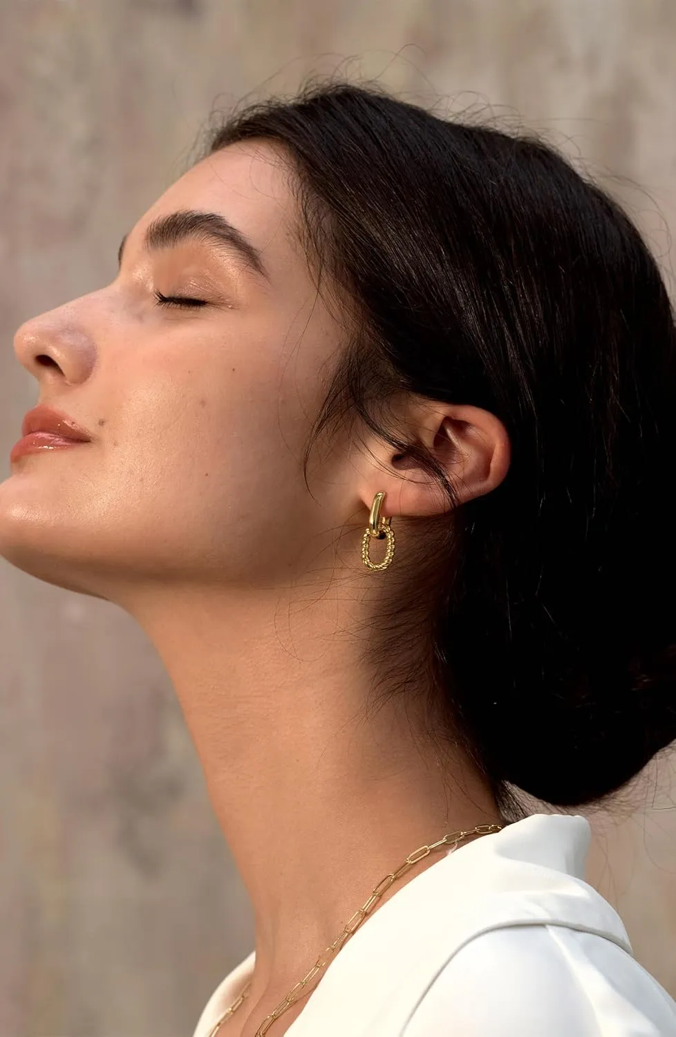 Dainty Small Hoop Earrings for Women -Trendy 14K Gold/Silver Plated Hypoallergenic Lightweight Huggie Earring Double Hoops Earrings for Women Fashion