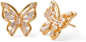 Dainty Small Stud Earrings for Women Trendy, 18K Gold Plated Crystal Zircon Earrings Hypoallergenic Lightweight Earring Cute Jewelry for Woman's Birthday Gifts