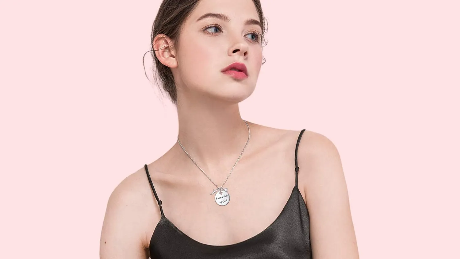 DAOCHONG Faith Necklace 925 Sterling Silver Christian Cross Pendant with Chain Necklaces for Women Birthday Gifts Jeweley