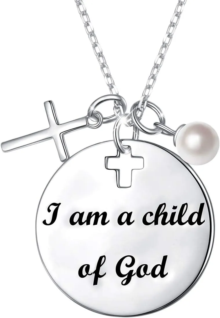 DAOCHONG Faith Necklace 925 Sterling Silver Christian Cross Pendant with Chain Necklaces for Women Birthday Gifts Jeweley