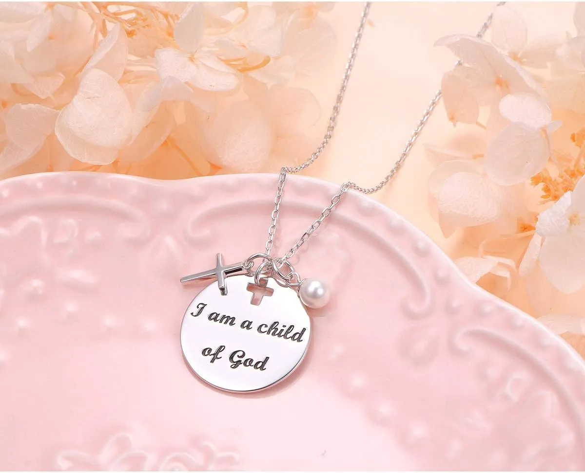 DAOCHONG Faith Necklace 925 Sterling Silver Christian Cross Pendant with Chain Necklaces for Women Birthday Gifts Jeweley