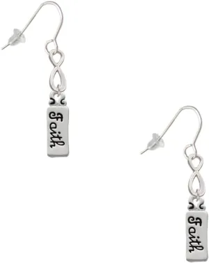 Delight Jewelry Silvertone Faith Silver-tone Infinity French Earrings