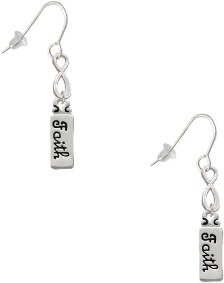 Delight Jewelry Silvertone Faith Silver-tone Infinity French Earrings