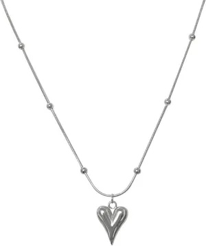 Double Layer Necklace for Women Imitation Pearl Heart Pendant Choker Necklaces Sweet Temperament Clavicle Chain Jewelry