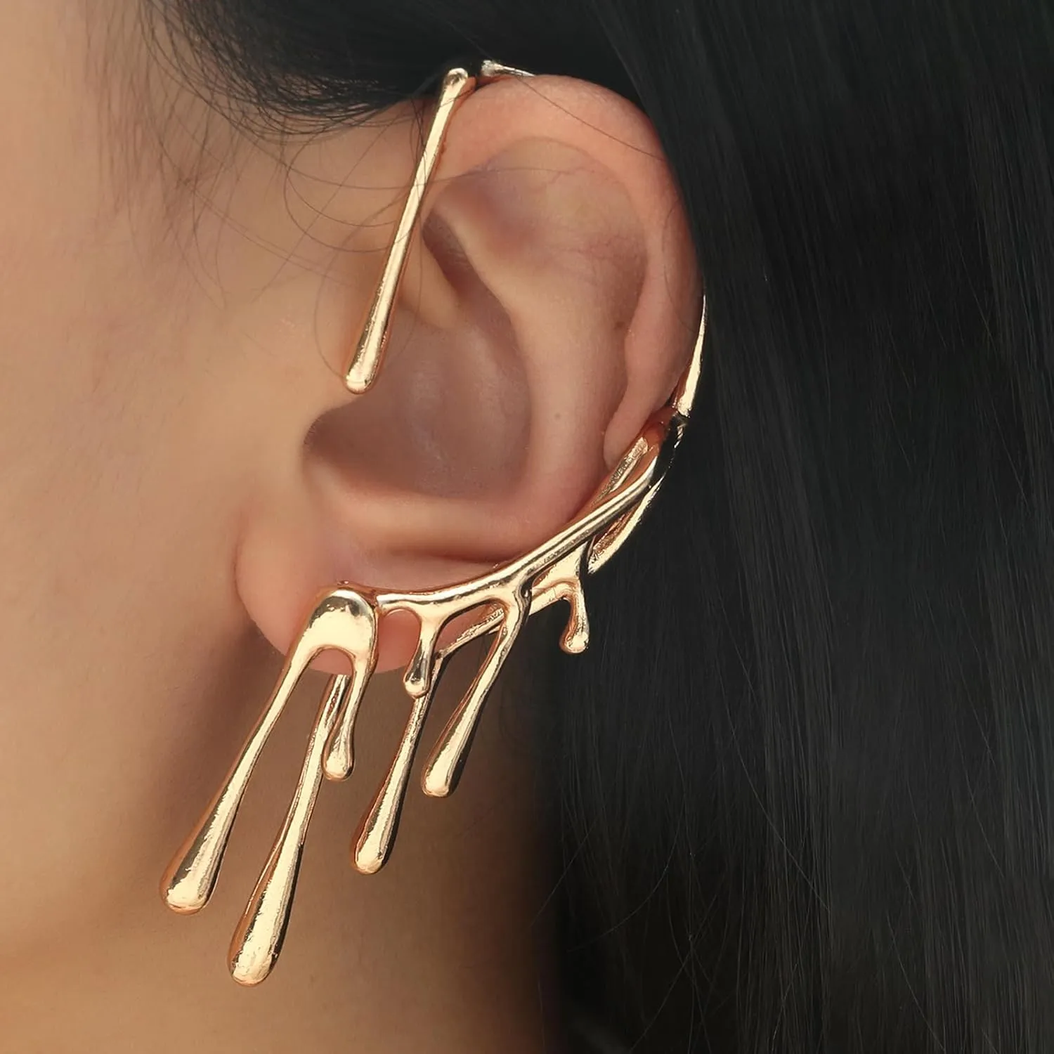 Drip Earrings for Women C-Shaped Hoop Earrings Tapered Drop Dangle Earrings Hypoallergenic Waterdrop Earrings Jewelry Gift