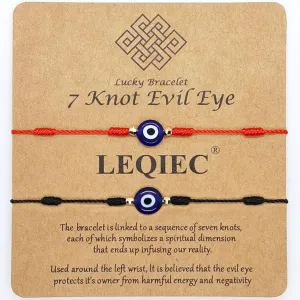 Evil Eye Bracelet for Women Men 7 Knot Red String Protection Blue Easter Bracelet Mal Be Ojo Mexican Energy