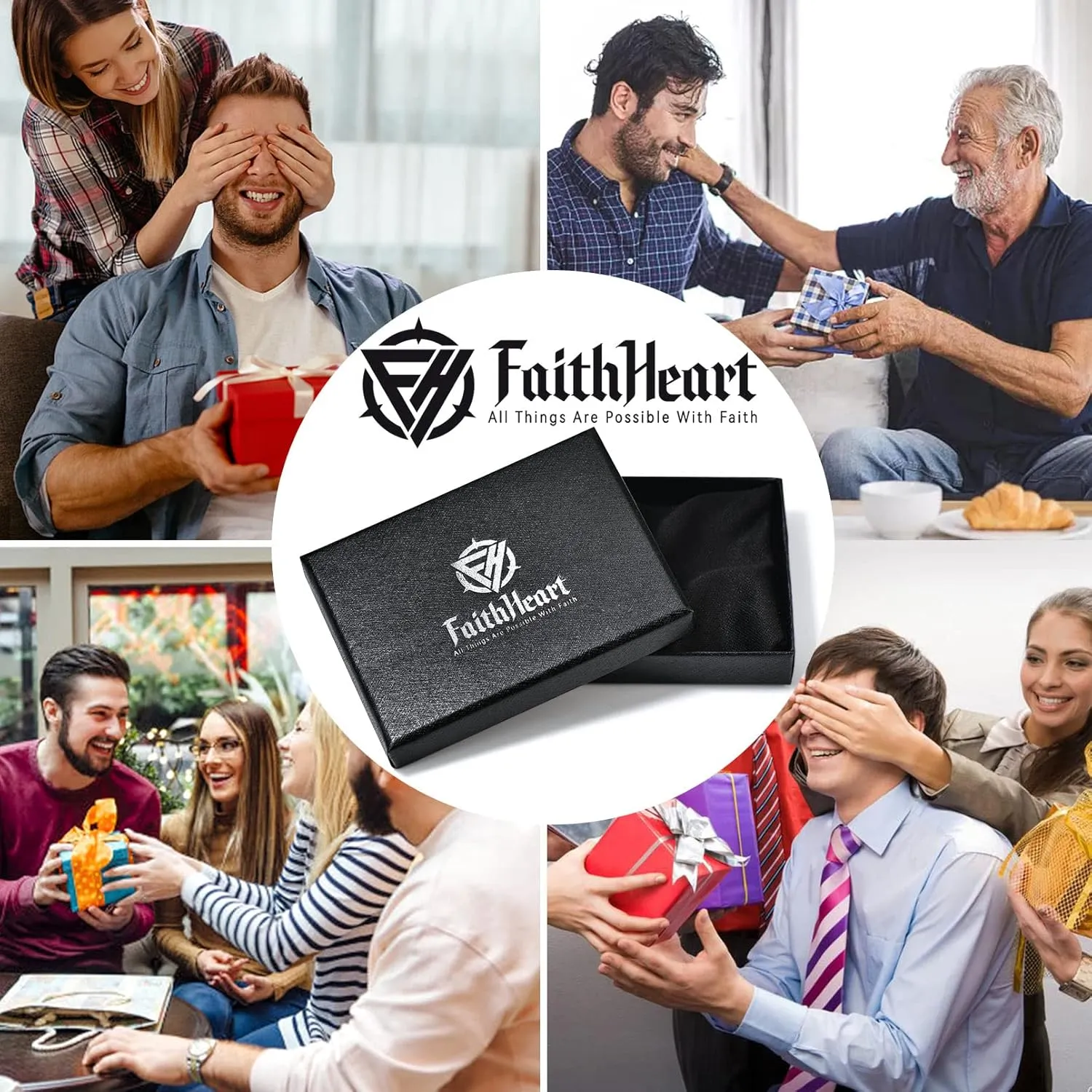 FaithHeart St Florian Firefighter Necklace for Men, Silver/Black Stainless Steel Protection Amulet Medal Pendant Necklaces Catholic Jewelry Gifts for Police Father Son